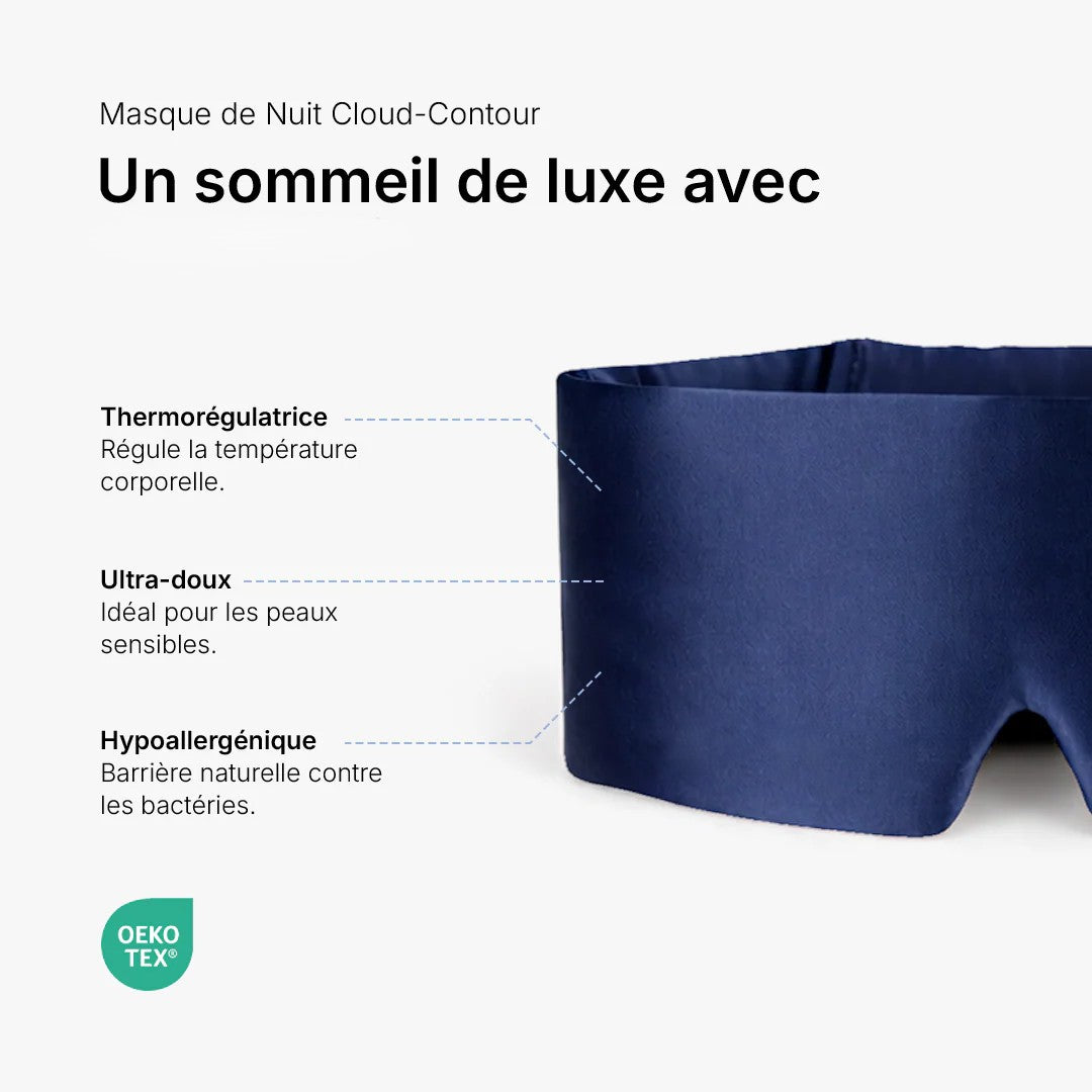 Masque de Nuit en Soie Cloud-Contour-Pure Soie de Mûrier