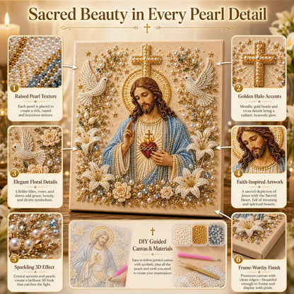 🔥 Last Day 75% OFF – ✝️DIY Jesus Pearl Art Kit – Faith-Inspired 3D Beaded Christian Wall Artwork