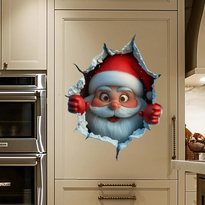 🎅 3D Santa Face Stickers – Easy Peel-and-Stick Holiday Magic ✨