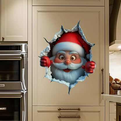 🎅 3D Santa Face Stickers – Easy Peel-and-Stick Holiday Magic ✨