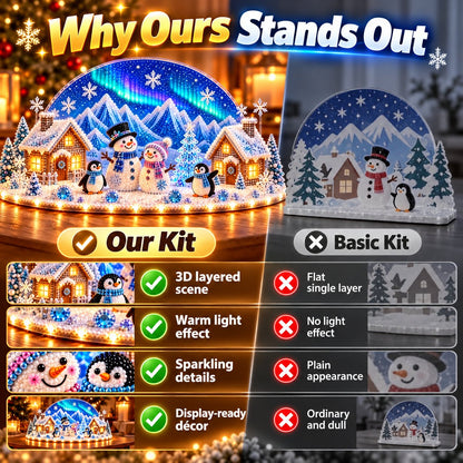 Winter Wonder DIY Decor Kit, Light-Up 3D Christmas Village Gem Art☃️🏠