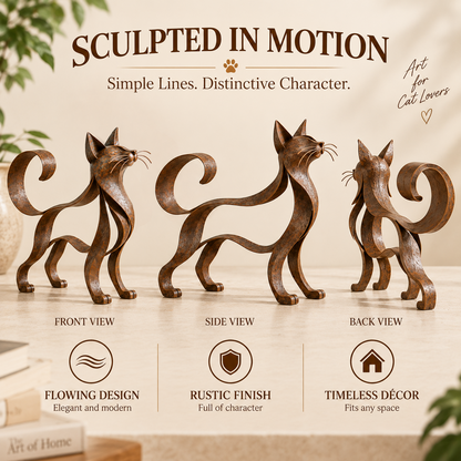 🐱 Maine Coon-style metal cat sculpture