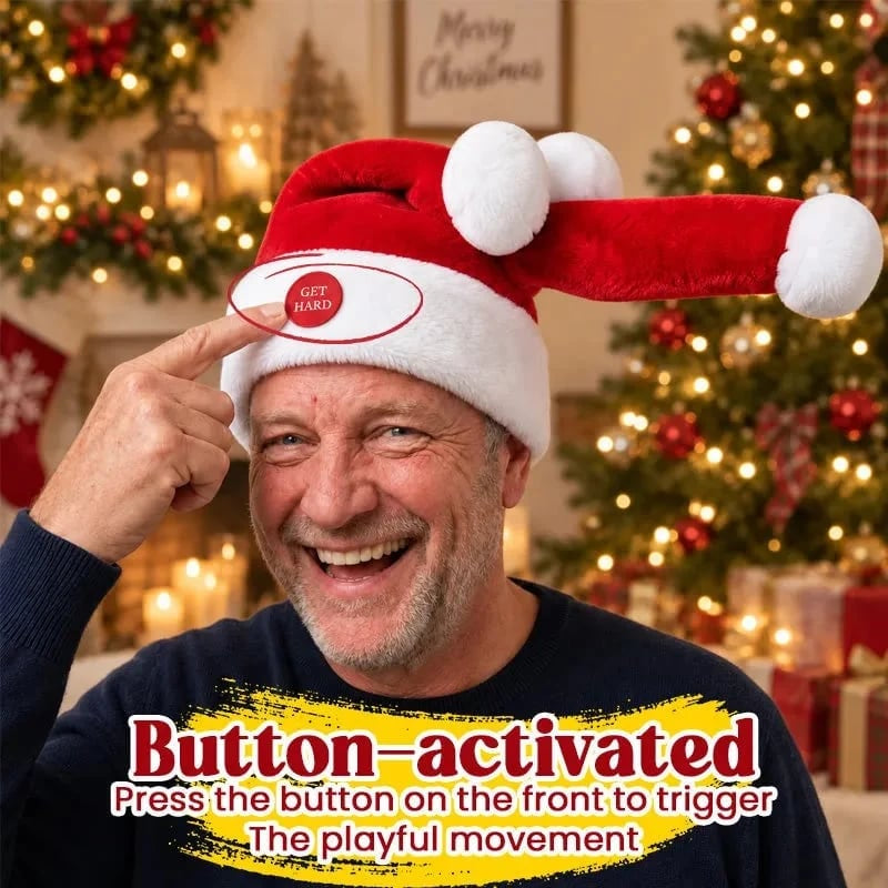 🎄Last day Promotion 🔥-🎅Animated Naughty Santa Hat for Funny Christmas Party Fun & Holiday Laughs 😂