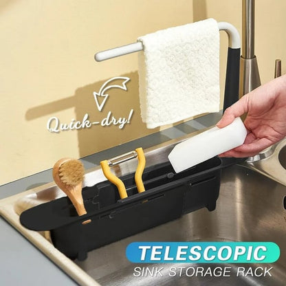 🔥Last day Promotion ⏰-🧽 Telescopic Sink Rack Perfect for Organizing Kitchen Essentials ✨