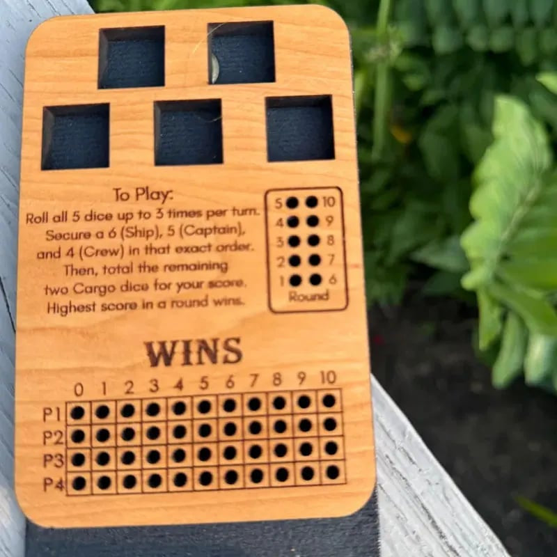 🔥 Last Day 50% OFF✨-⚓Ship, Captain, Crew Wooden Dice Game for Family Fun & Travel 🎲