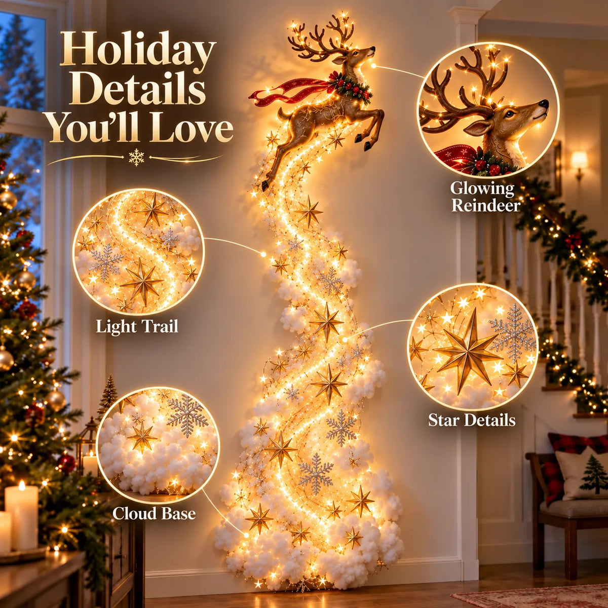 🔥 Holiday Celebration 50% OFF ✨-🎄Christmas Magic Trail Wall Light for a Magical Holiday Glow ✨🎅