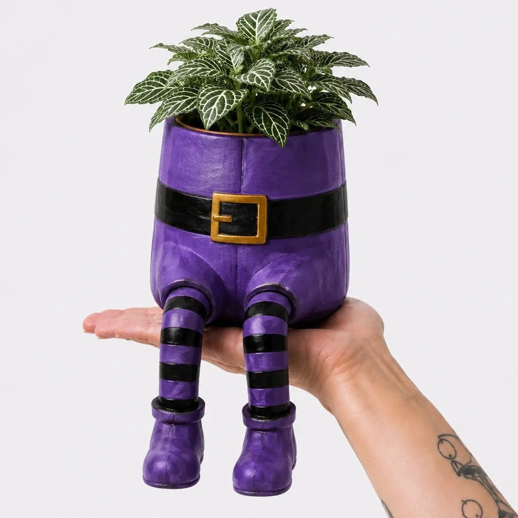 🪴 Last Day 50% OFF✨-🧙‍♀️Whimsical Halloween Hanging Leg Planter for Fun  🌵