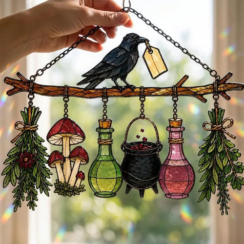 🖤 Holiday Celebration 50% OFF ✨-🐦‍⬛Gothic Raven Suncatcher for Magical Windows ⭐