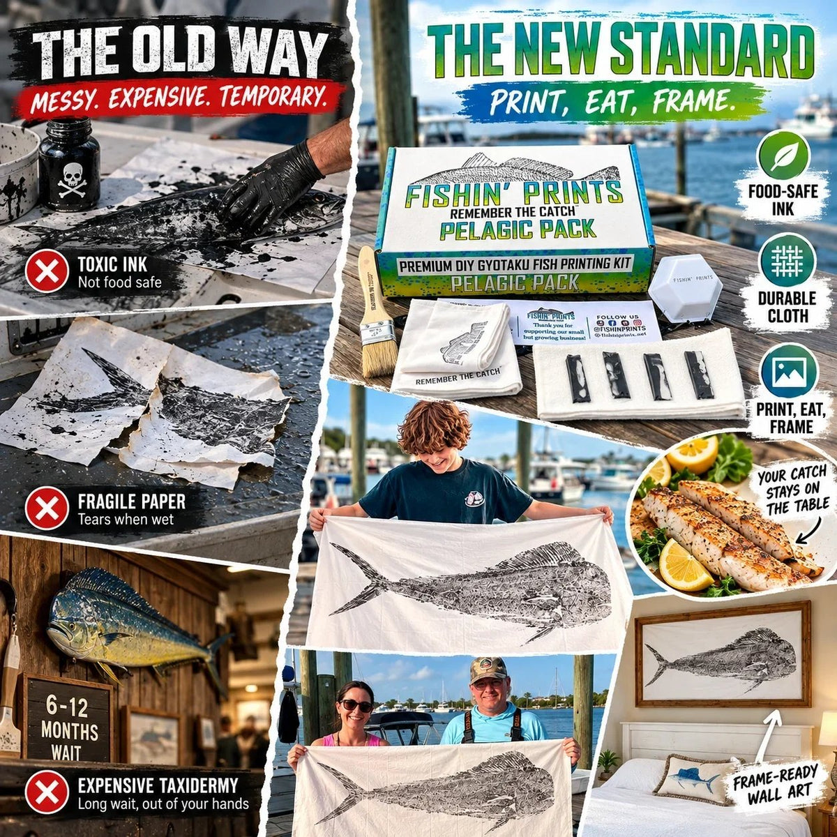🎣 DIY Gyotaku Fish Printing Kit - Turn Your Catch Into a Masterpiece