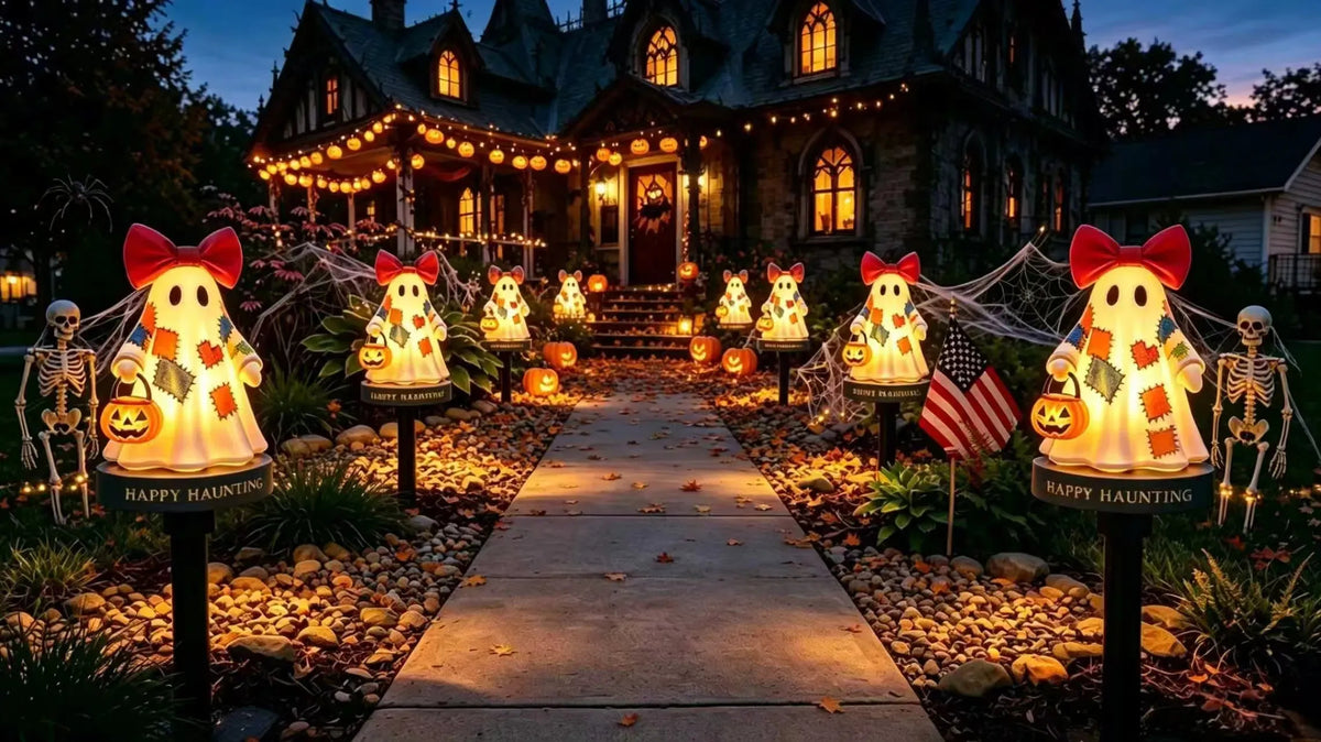 ⏰Last day Promotion 🔥-✨ Vintage Ghost Solar Garden Light Adds Spooky Charm to Your Yard 👻