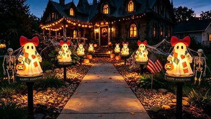 ⏰Last day Promotion 🔥-✨ Vintage Ghost Solar Garden Light Adds Spooky Charm to Your Yard 👻