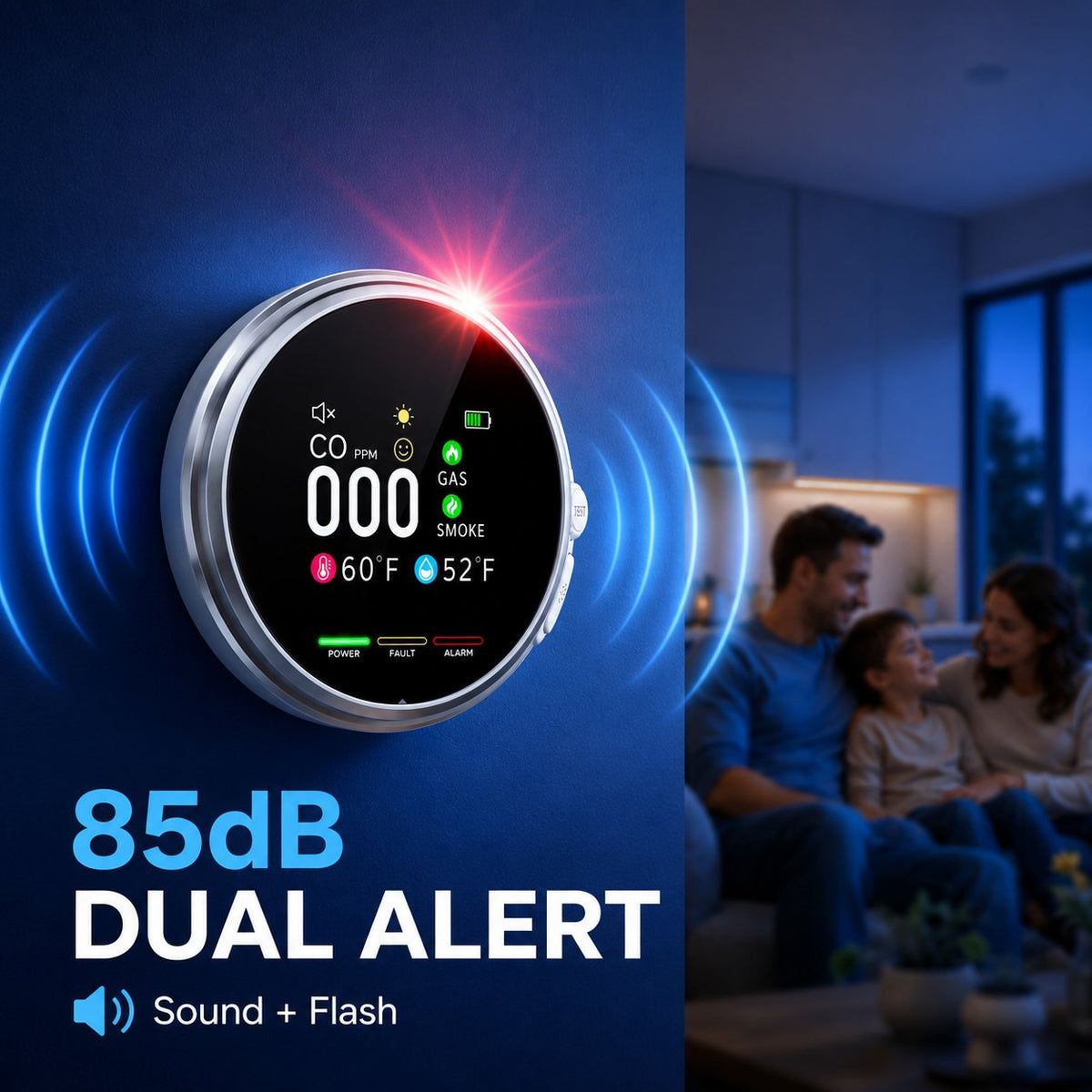 🚨 6-in-1 Plug-In Air Quality Detector | Fast Refresh Home Safety Monitor For House & RV Owners