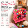 🧵360° Rotating Bobbin Organizer – Holds 60 A-Size Bobbins