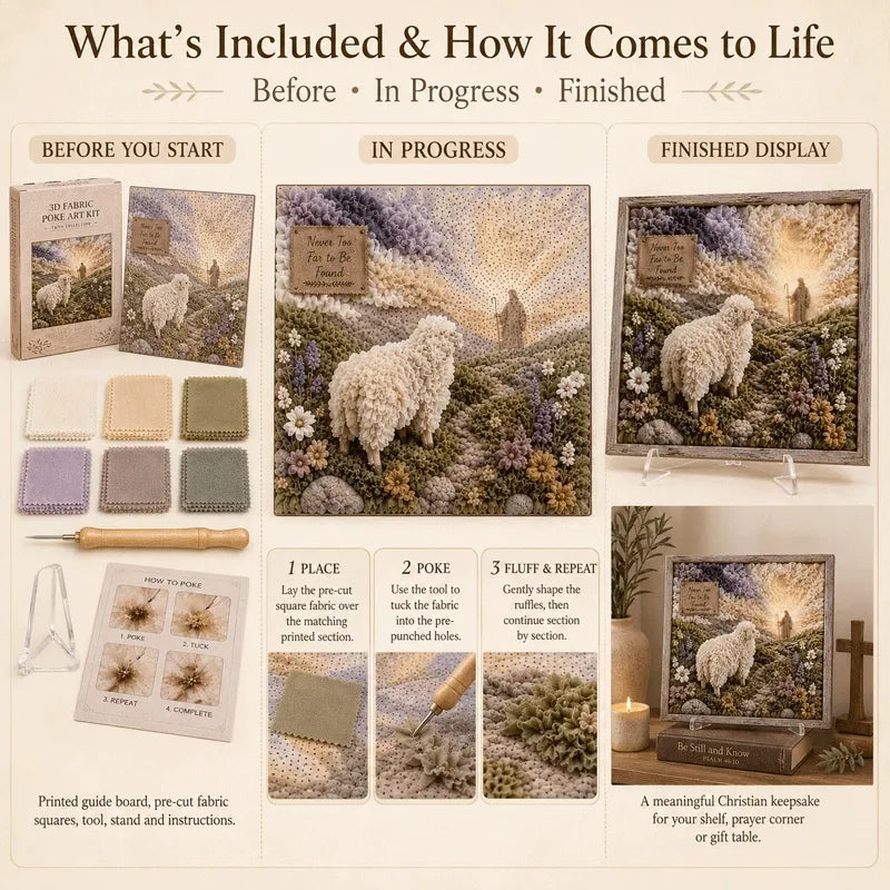 🎁Last Day 50% OFF✨-✝️3D Christian Fabric Poke Art Kit for Meaningful & Relaxing DIY Crafting 🙏