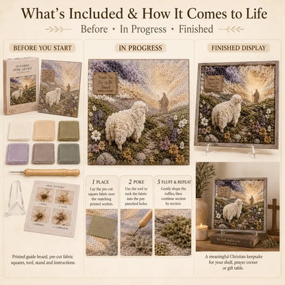 🎁Last Day 50% OFF✨-✝️3D Christian Fabric Poke Art Kit for Meaningful & Relaxing DIY Crafting 🙏