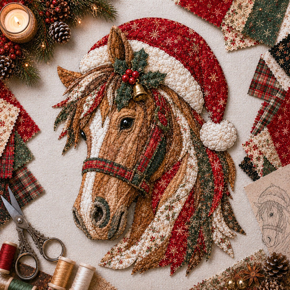 🔥 Holiday Celebration 50% OFF ✨-🎅Christmas Patchwork Fabric DIY Decor Kit for Fun Holiday Crafting & Festive Home Decor 🎄
