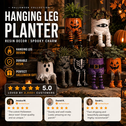 🪴 Last Day 50% OFF✨-🧙‍♀️Whimsical Halloween Hanging Leg Planter for Fun  🌵