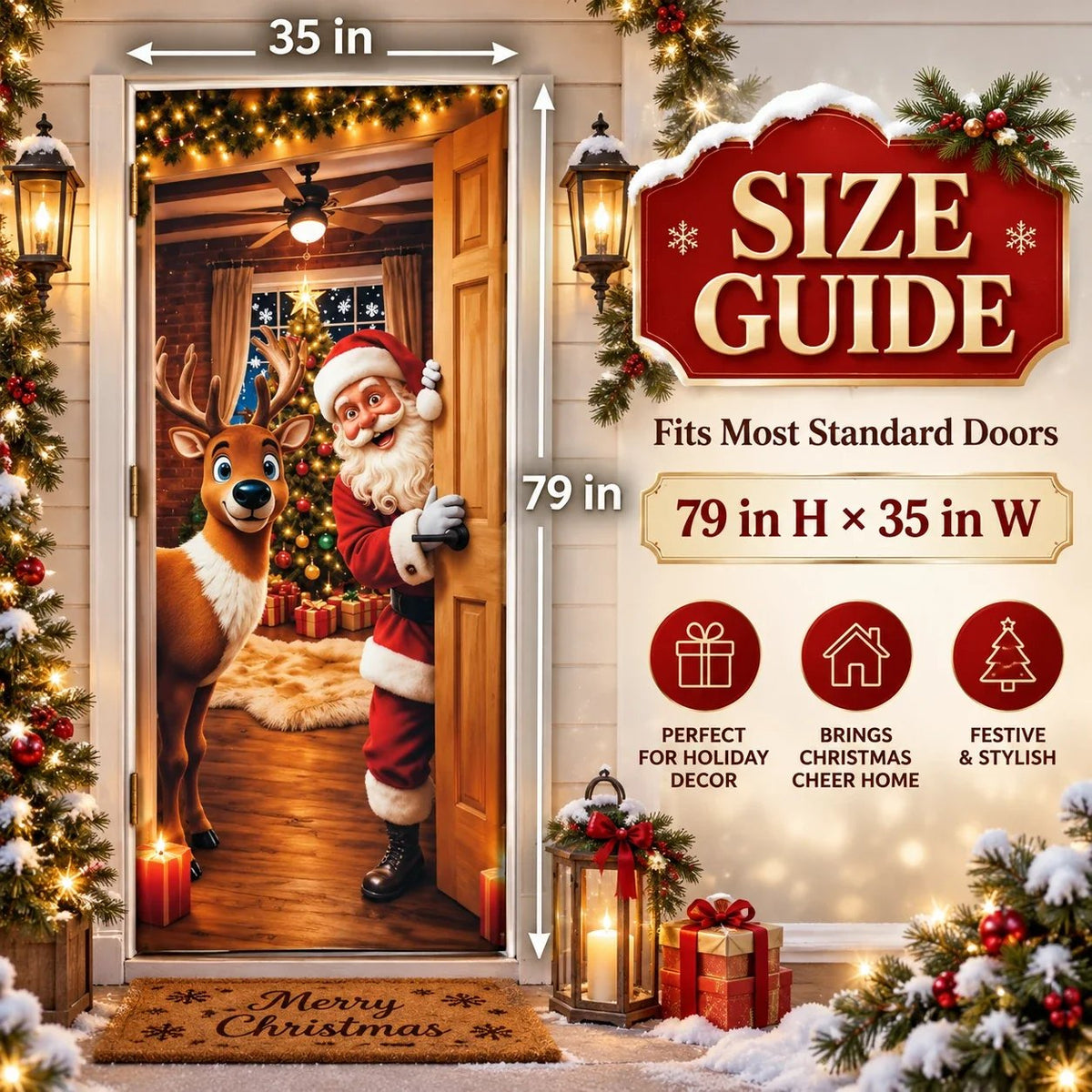 🔥 Last Day 50% OFF✨-Magical Christmas Door Cover & Holiday Party Banner 🎄