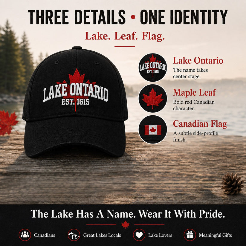 🔥 Last Day 50% OFF✨-🧢Lake Ontario Forever Embroidered Cotton Cap for Timeless Heritage Style 🌊✨