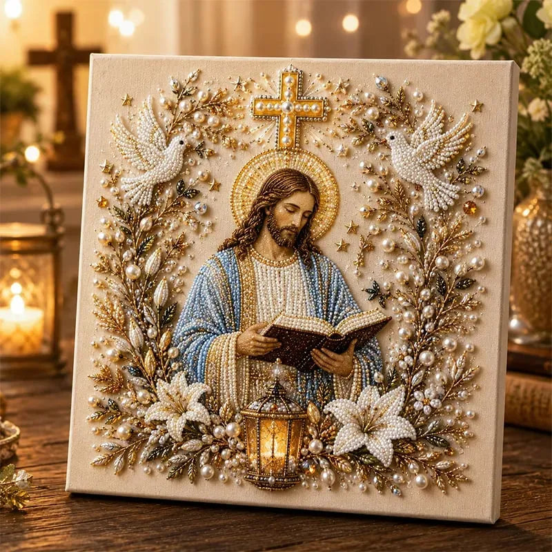🔥 Last Day 75% OFF – ✝️DIY Jesus Pearl Art Kit – Faith-Inspired 3D Beaded Christian Wall Artwork