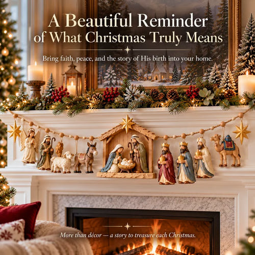 ✝️ 🎄 The Night Hope Was Born – Bethlehem Nativity Christmas Garland