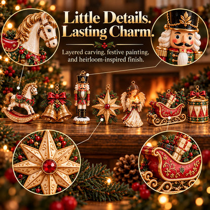 7-Piece Vintage Christmas Garland |Removable 3D Ornaments