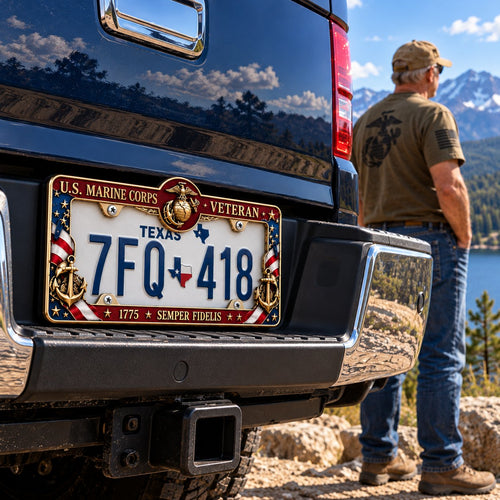 🇺🇸🦅 Honor Their Service – U.S. Military Veteran Commemorative License Plate Frame