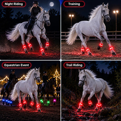 LED Horse Leg Bands | High-Visibility Light-Up Bands for Night Riding