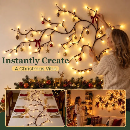 🎄 LAST DAY 50% OFF – Flexible Branch Christmas Lights – DIY Holiday Decor