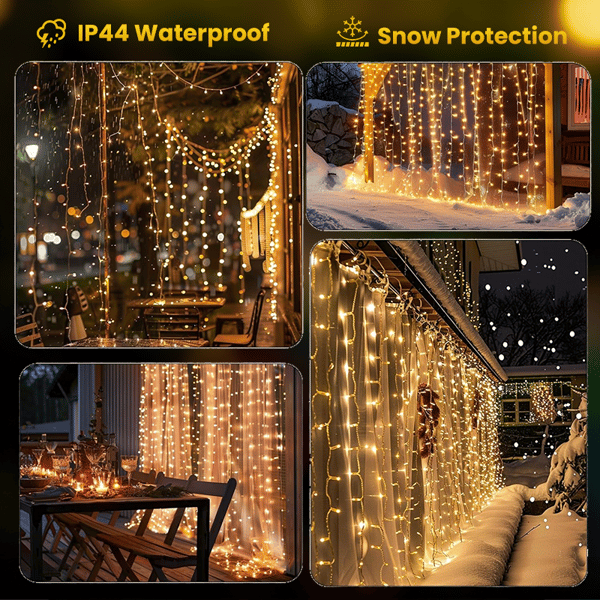 ✨ Remote Control LED Curtain Lights 8 Modes Star Fairy Lights with Timer for Home Decor