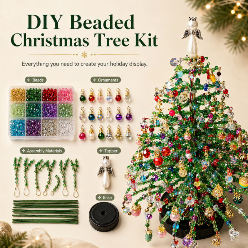 ⏰Last day Promotion 🔥-🎄✨ DIY Beaded Christmas Tree Kit Create Festive Handmade Decor 🎁💚