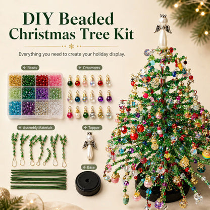 🎄Mini Tabletop DIY Beaded Christmas Tree Craft Kit | Handmade Holiday Home Decor🎁