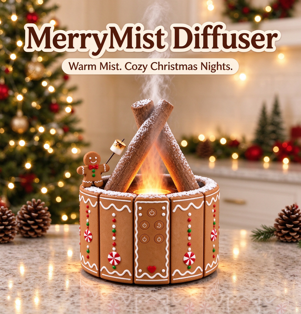🔥 Campfire Christmas Diffuser 🎅 Santa & Gingerbread 2 Styles
