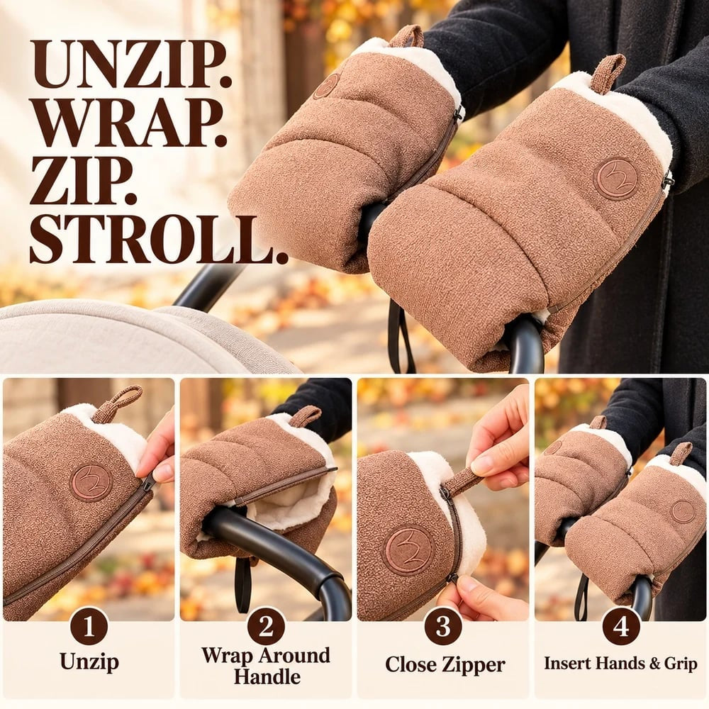 🧤 Last Day 50% OFF✨-❄️ Cozy Stroller Handlebar Mitts for Warm Winter Walks 👶