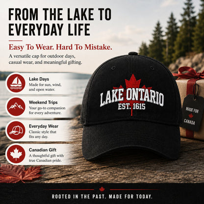 🔥 Last Day 50% OFF✨-🧢Lake Ontario Forever Embroidered Cotton Cap for Timeless Heritage Style 🌊✨