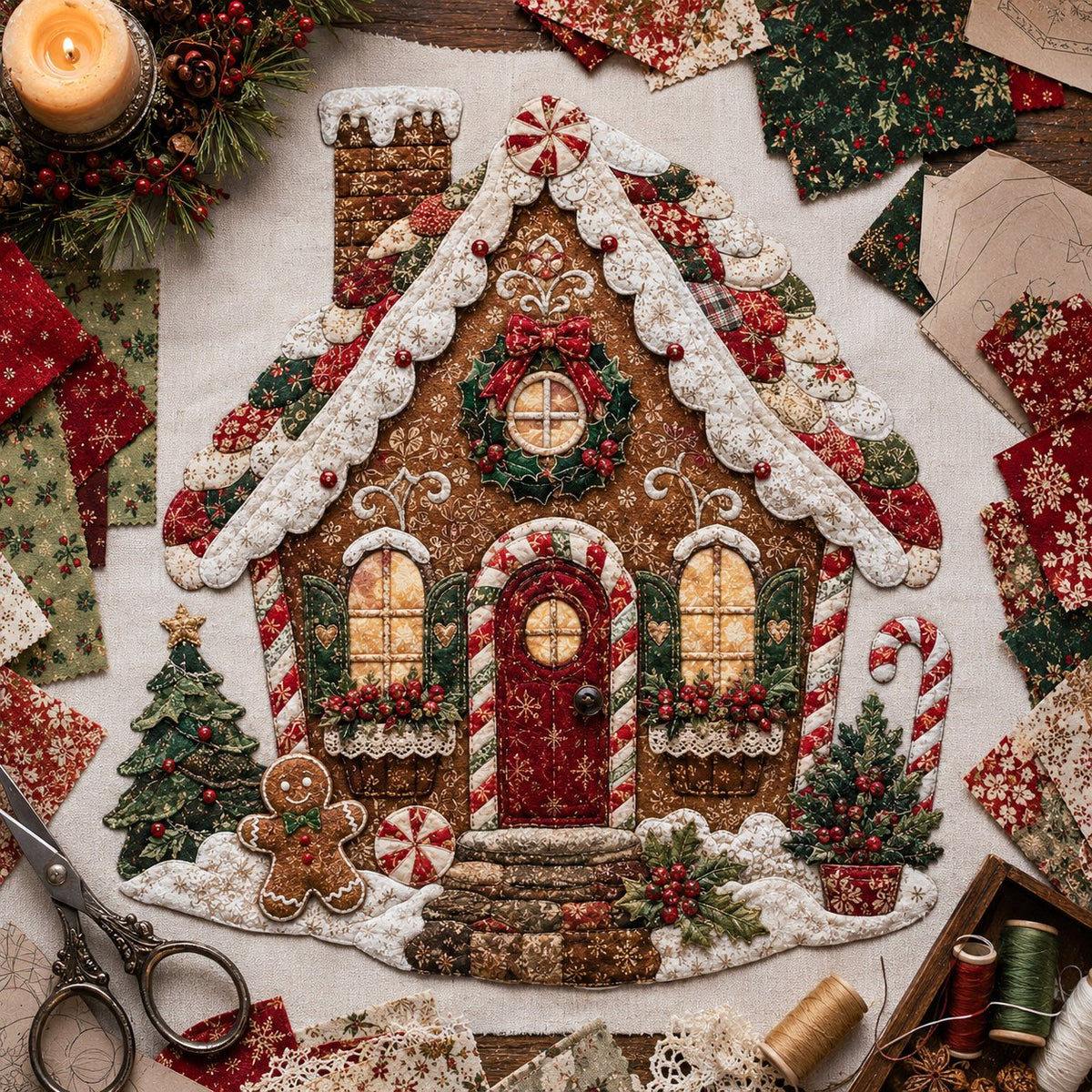 🔥 Holiday Celebration 50% OFF ✨-🎅Christmas Patchwork Fabric DIY Decor Kit for Fun Holiday Crafting & Festive Home Decor 🎄