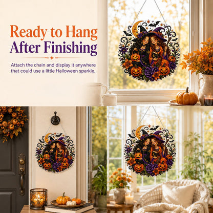 🧙‍♀️🎃Halloween Witch Friendship Diamond Art Window Suncatcher