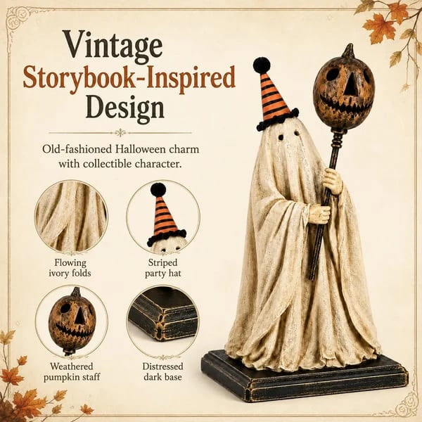 ⏰Last Day 50% OFF✨-👻 Spooky Glowing Ghost Figurine Perfect for Halloween Home & Party Decor 🎃✨