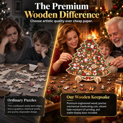 🔥 Last Day 50% OFF✨-🧩Wooden Christmas Puzzle with Stand – 8 Festive Designs to Build & Display 🎄
