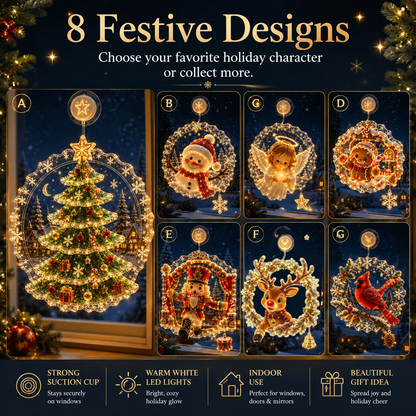 🔥 Last Day 50% OFF✨-🎄Lighted Christmas Window Decor with Warm LEDs🪟