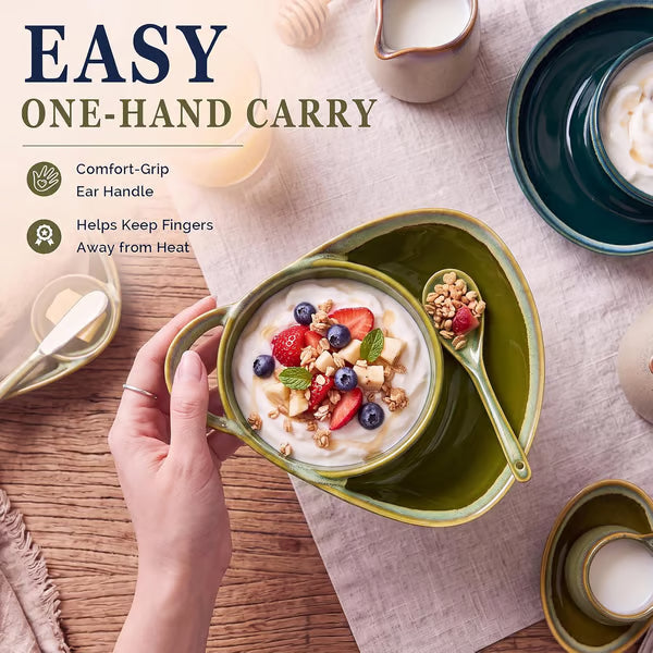 🥣 2-in-1 Divided Ceramic Bowl | Keep Cereal Crunchy From First Spoonful To Last