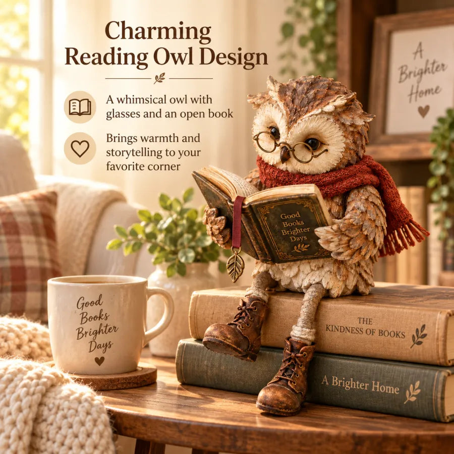 ⏰ Limited Time 50% OFF ⚡ -🦉 Reading Owl Figurine
