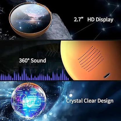 Electronic Crystal Ball, Light-Up Glass Sphere With 3D Digital Display Screen, DIY Personalized Video & Photo Player