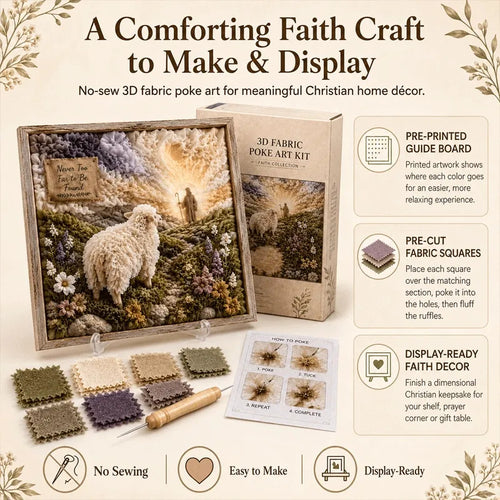 🎁Last Day 50% OFF✨-✝️3D Christian Fabric Poke Art Kit for Meaningful & Relaxing DIY Crafting 🙏