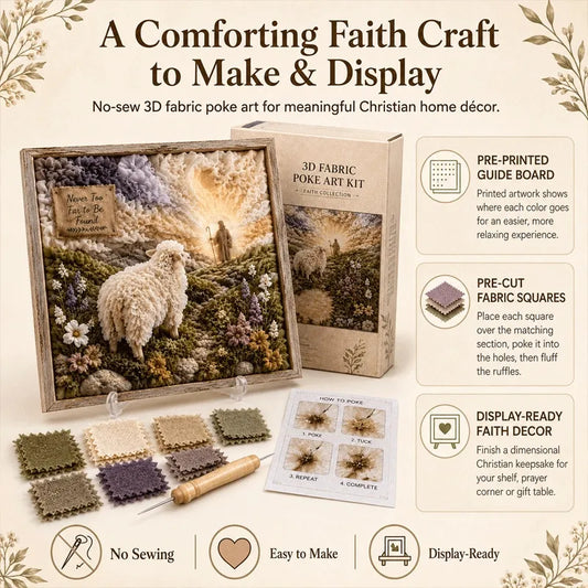 🎁Last Day 50% OFF✨-✝️3D Christian Fabric Poke Art Kit for Meaningful & Relaxing DIY Crafting 🙏