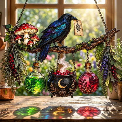 🖤 Holiday Celebration 50% OFF ✨-🐦‍⬛Gothic Raven Suncatcher for Magical Windows ⭐