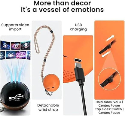 Electronic Crystal Ball, Light-Up Glass Sphere With 3D Digital Display Screen, DIY Personalized Video & Photo Player