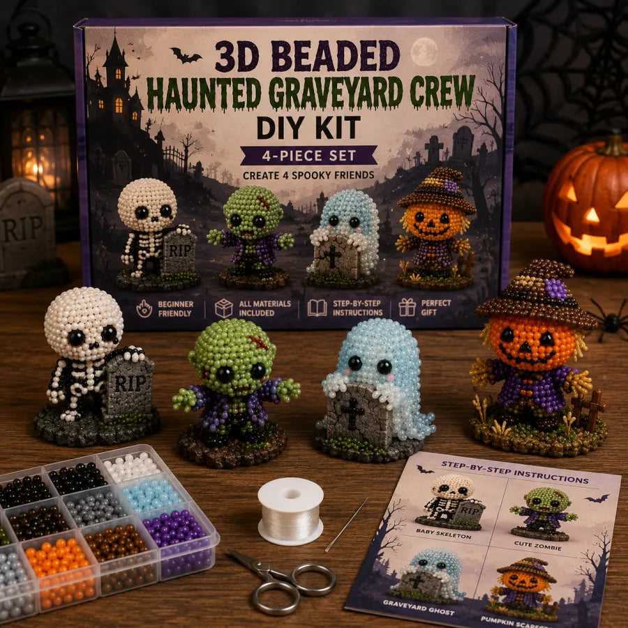 ⏰Last day Promotion 🔥-Halloween 3D Beaded Character Kit – 🎃Handmade Spooky Party Decorations