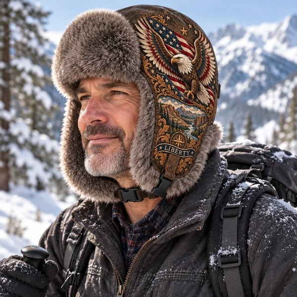 Wings of Liberty winter trapper hat