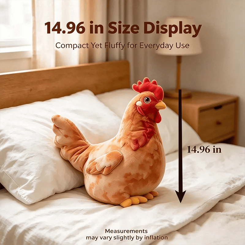 🐔Last day Promotion 🔥-☁️ Realistic Chicken Plush Pillow – Cute Cozy Farmhouse Decor Cushion 🏡